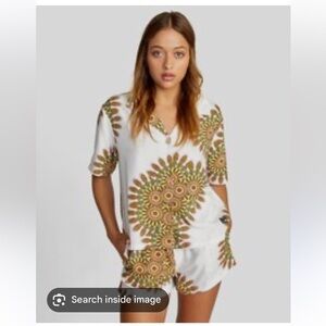 RVCA Kelsey Brookes Artist Network Program Serotonin Shirt Top Blouse Mandala S